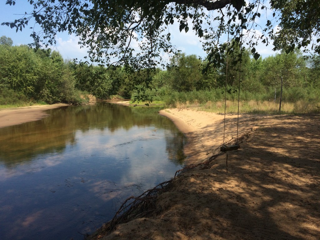 Group Camping on the Wisconsin River campround spring green