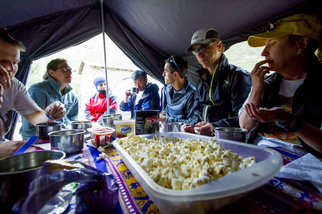 At the camp before the Inca trail marathon