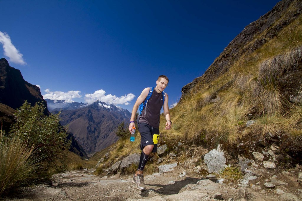 inca trail marathon racer on the course