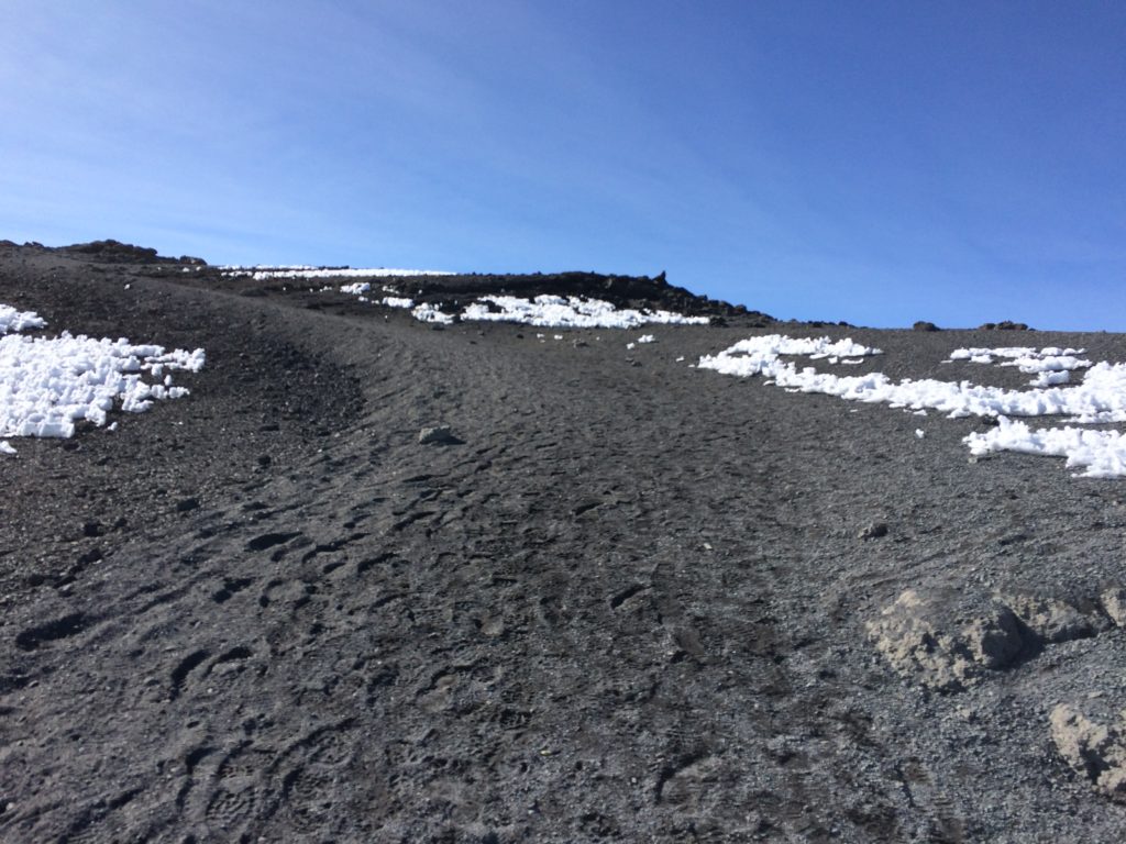 near the summit in kili marathon