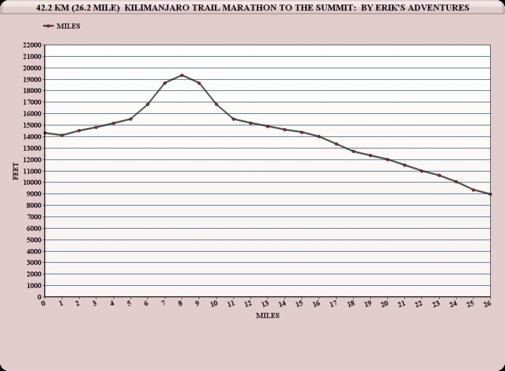 Kilimanjaro Marathon elevation profile